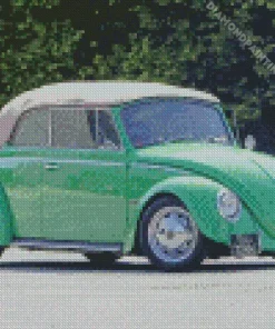 green vw bug convertible car Diamond Paintings