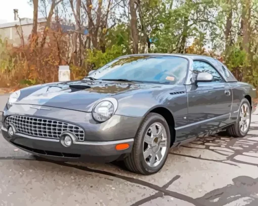 grey 2003 ford thunderbird Diamond Paintings
