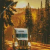 grey commercial truck Diamond Paintings