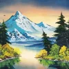grey mountain bob ross Diamond Paintings