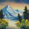grey mountain bob ross Diamond Paintings