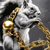 grey squirrel with gold Diamond Paintings