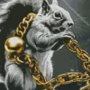 grey squirrel with gold Diamond Paintings
