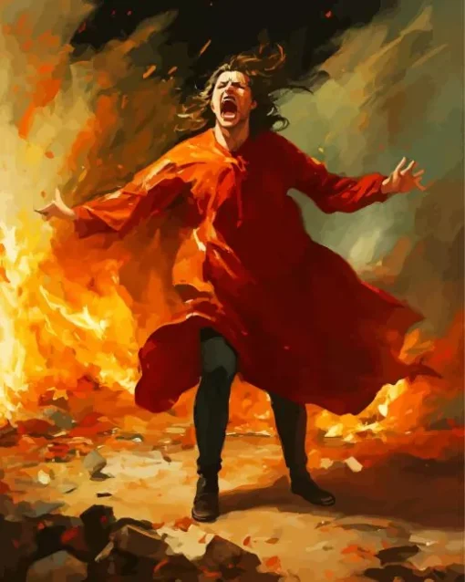 lady screaming Diamond Paintings