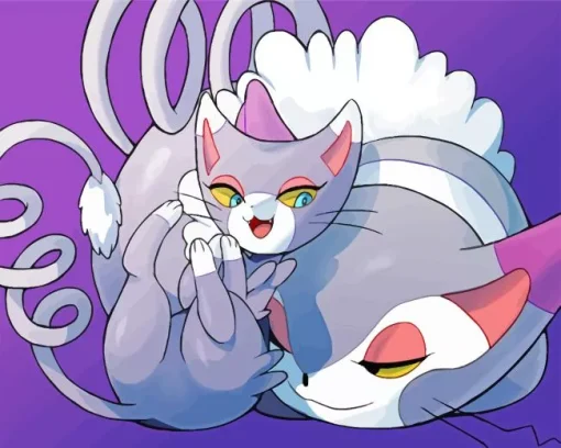 pokemon Glameow art Diamond Paints