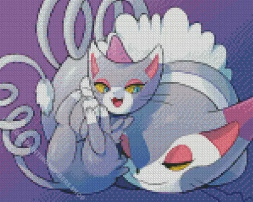 pokemon Glameow art Diamond Paints