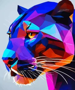purple tiger abstract face Diamond Paintings