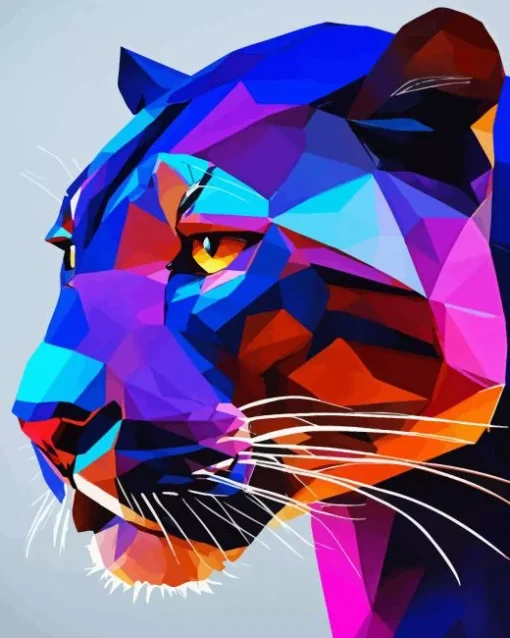 purple tiger abstract face Diamond Paintings