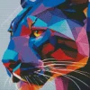 purple tiger abstract face Diamond Paintings
