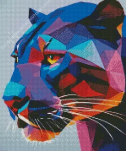 purple tiger abstract face Diamond Paintings