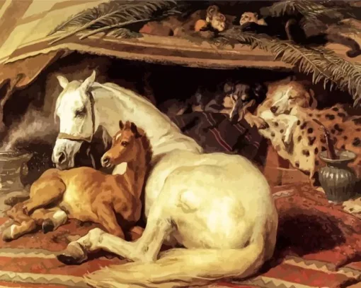 the arab tent by Edwin Landseer Diamond Paintings