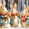 Blonde Bunnies In Snow Diamond By Numbers