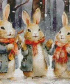 Blonde Bunnies In Snow Diamond By Numbers