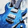 Blue Guitar art Diamond With Numbers