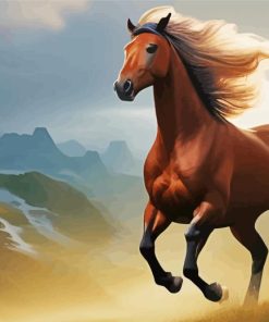 Brown Horse With Blond Hair Diamond By Numbers