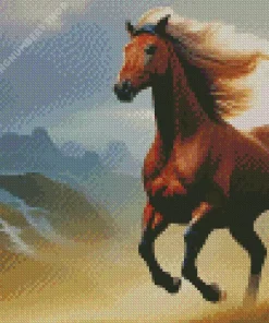 Brown Horse With Blond Hair Diamond By Numbers