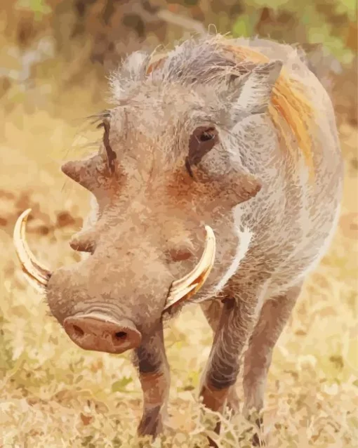 Common warthog Diamond With Numbers