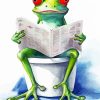 Frog Sitting on the Toilet Reading a Newspaper Diamond By Numbers