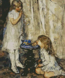 Girls Blowing Bubble Art Diamond Paintings