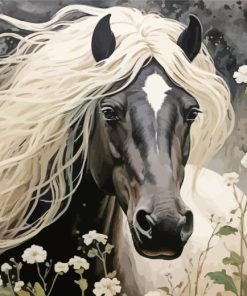 Horse With Blond Hair Diamond By Numbers