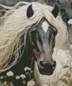 Horse With Blond Hair Diamond By Numbers