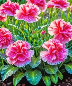 Pink blooming carnation Diamond Paintings