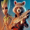 Rocket and Groot fortnite Diamond By Numbers