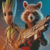 Rocket and Groot fortnite Diamond By Numbers