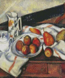 Still Life with Sugar Bowl Jug and Plate of Fruit Diamond Paintings