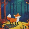 aesthetic fall fox art Diamond With Numbers
