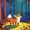 aesthetic fall fox art Diamond With Numbers