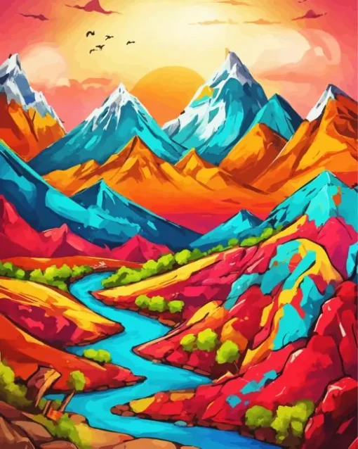 aesthetic fantasy mountains Diamond Paintings