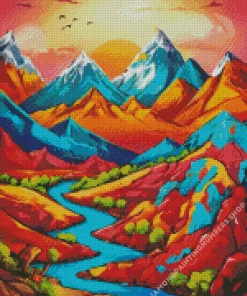 aesthetic fantasy mountains Diamond Paintings
