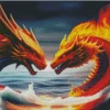 aesthetic fire dragon Diamond Paintings