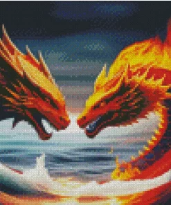 aesthetic fire dragon Diamond Paintings