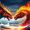 aesthetic fire dragon Diamond Paintings