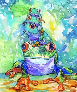 aesthetic frogs stacked art Diamond By Numbers