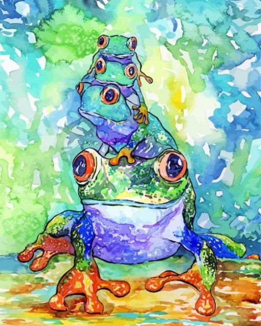 aesthetic frogs stacked art Diamond By Numbers