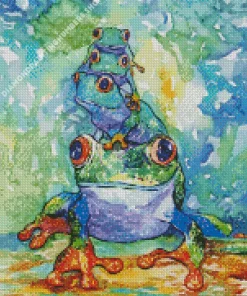 aesthetic frogs stacked art Diamond By Numbers
