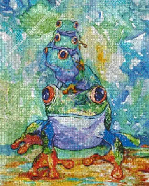 aesthetic frogs stacked art Diamond By Numbers