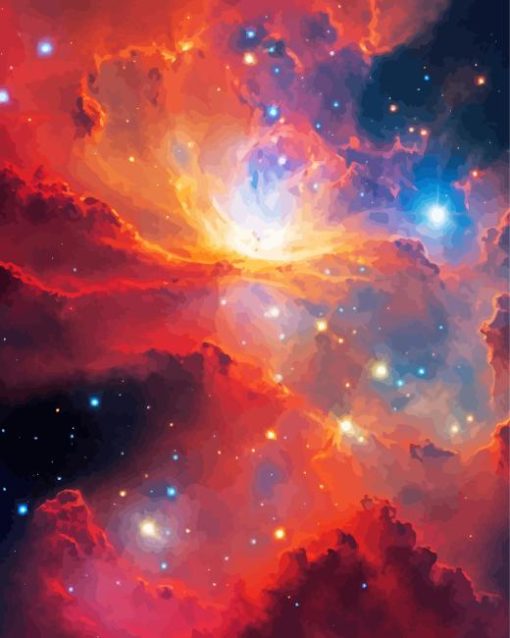 aesthetic galaxy red Diamond By Numbers