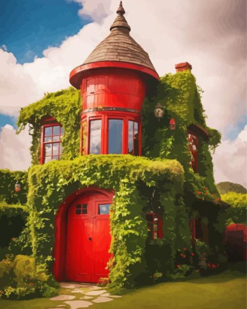 aesthetic red house Diamond By Numbers