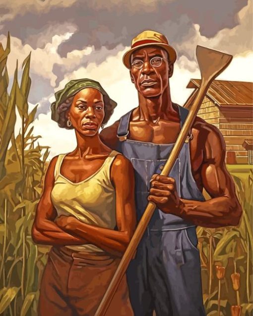 american farmers couple Diamond By Numbers