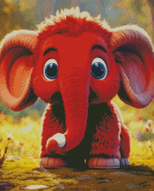 baby elephant Diamond With Numbers