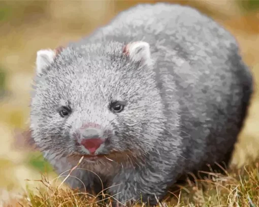 baby wombat Diamond With Numbers