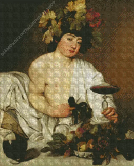 bacchus by caravaggio Diamond With Numbers