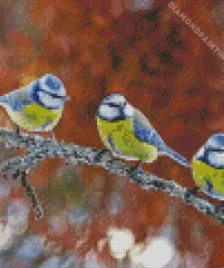 birds blue eurasian Diamond By Numbers