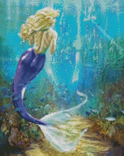blond mermaid underwater Diamond By Numbers