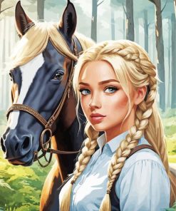 blonde and horse Diamond By Numbers