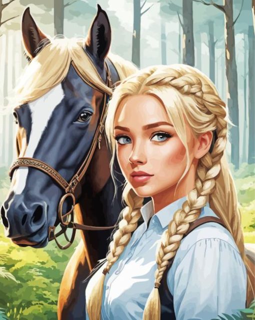 blonde and horse Diamond By Numbers
